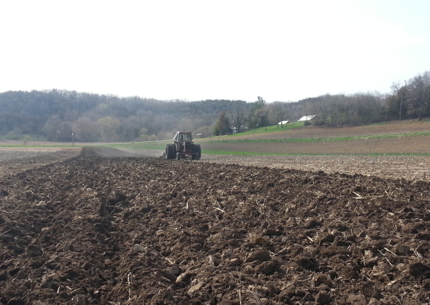 Freshly plowed field